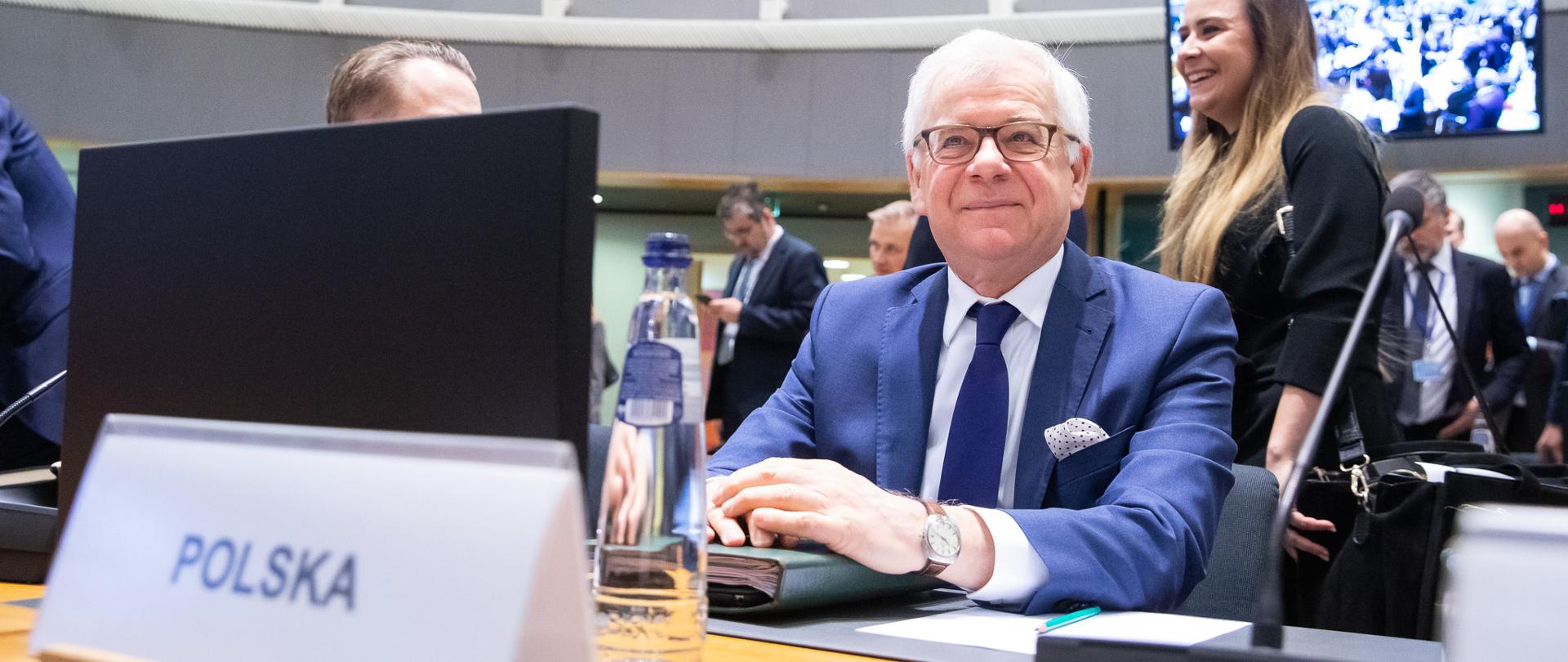 Minister Jacek Czaputowicz na posiedzeniu Rady do Spraw Zagranicznych w Brukseli
