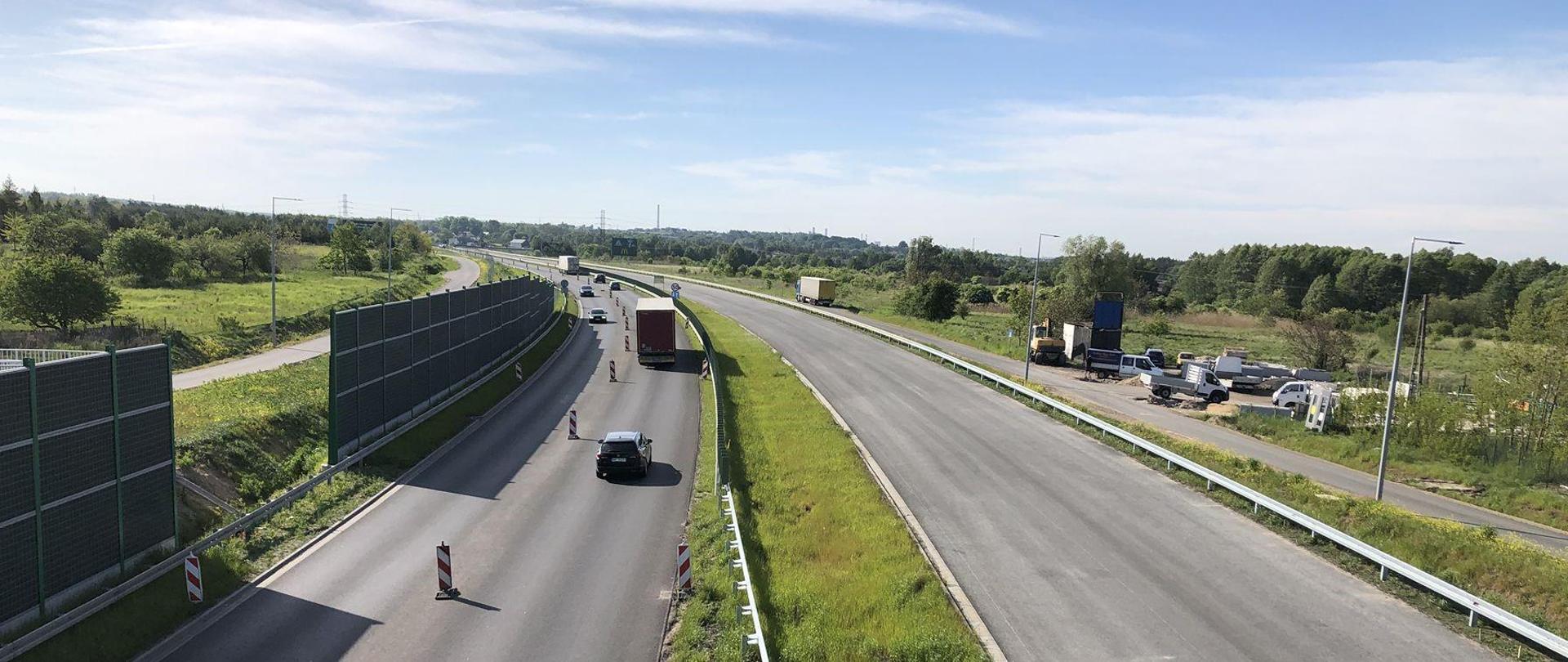 Budowana S1 z góry (wiaduktu drogowego)