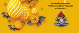napis ŻYCZENIA ŚWIĄTECZNE KOMENDANTA POWIATOWEGO PAŃSTWOWEJ STRAŻY POŻARNEJ W CHODZIEŻY 