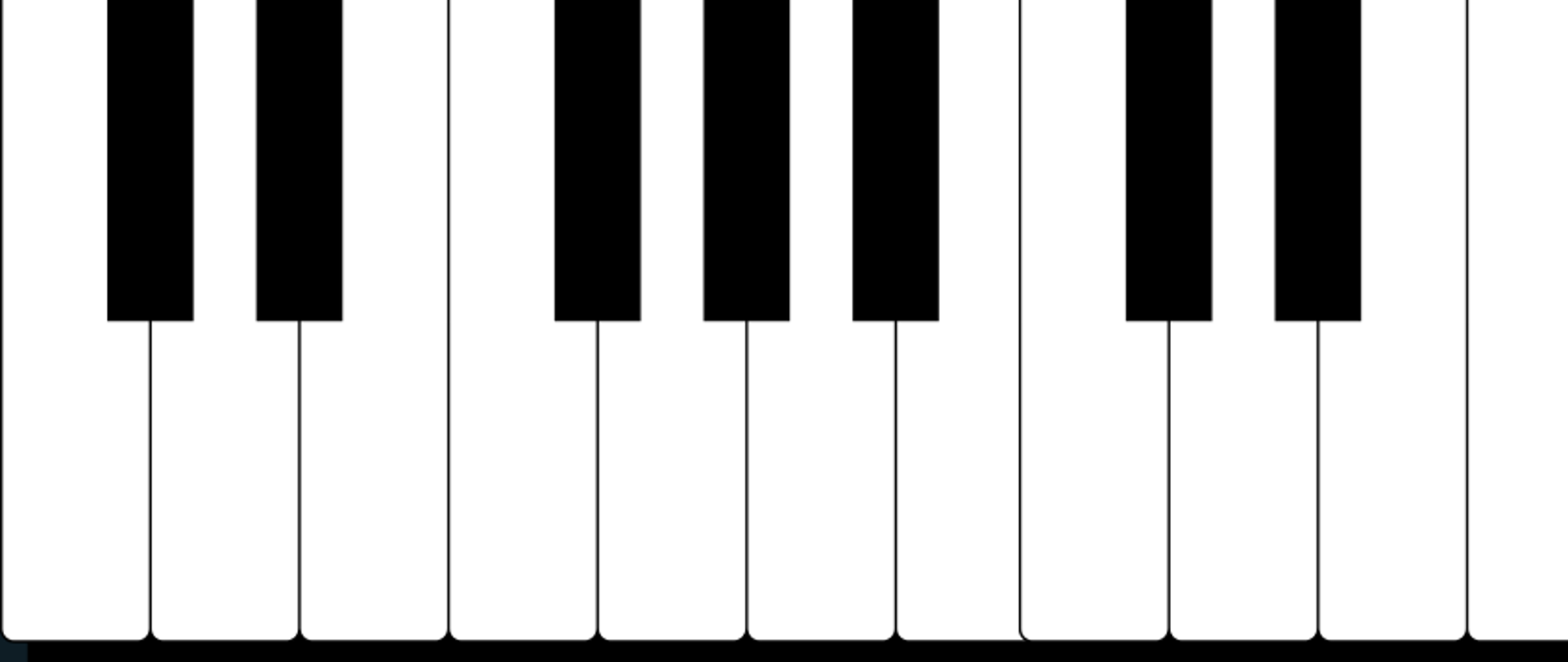 Plakat recitalu fortepianowego. Napisy biało-zielone na tle odcieniu morskiego. Na dole klawiatura fortepianu