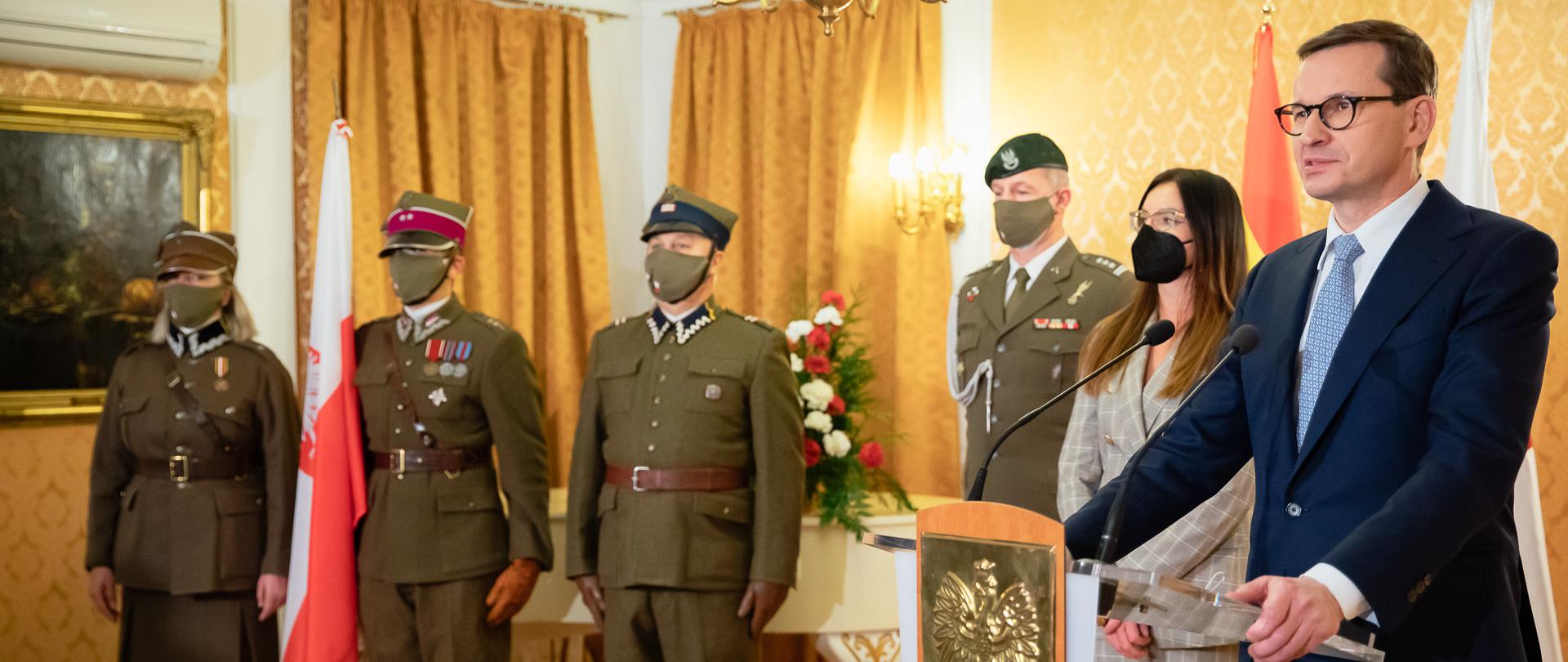 Pan Premier Mateusz Morawiecki podczas przemówienia w Ambasadzie RP w Madrycie 