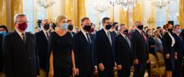 Prezydent Andrzej Duda wraz z pierwszą damą, Premier Mateusz Morawiecki, Wicepremier Piotr Gliński, Minister Zbigniew Rau na Zamku Królewskim w Warszawie.