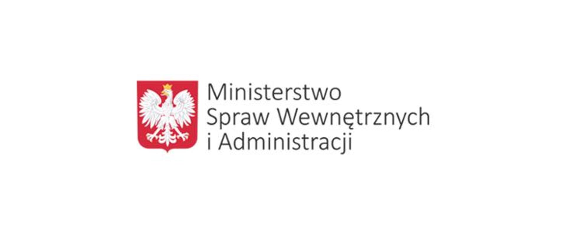 Logo przedstawiające Godło Polski oraz napis Ministerstwo Spraw Wewnętrznych i Administracji