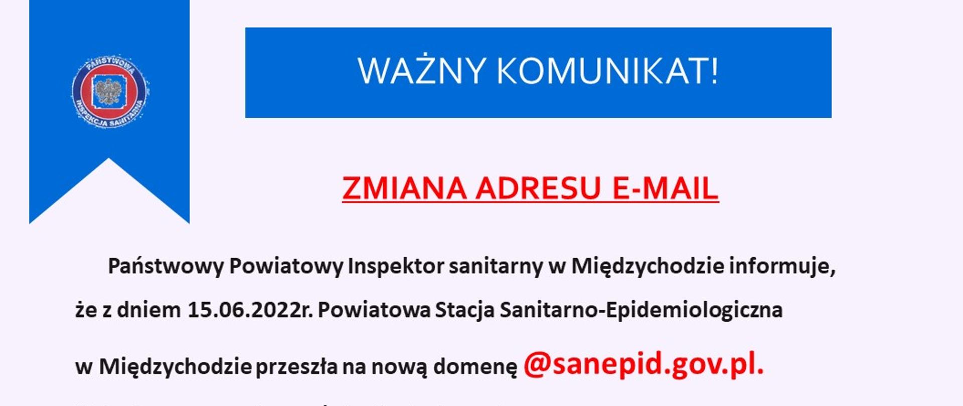 informacja nt. nowego adresu e-mail PSSE w Międzychodzie