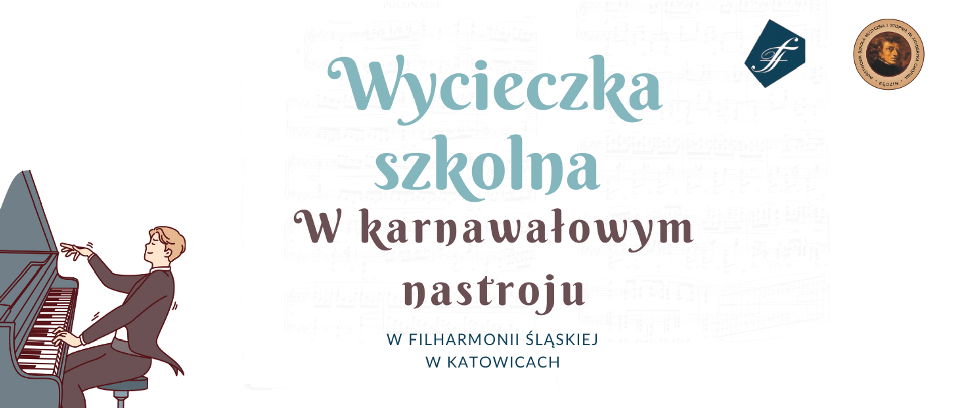 baner na jasnym tle, po lewej ikona fortepianu i pianisty, na środku opisy, po prawej loga