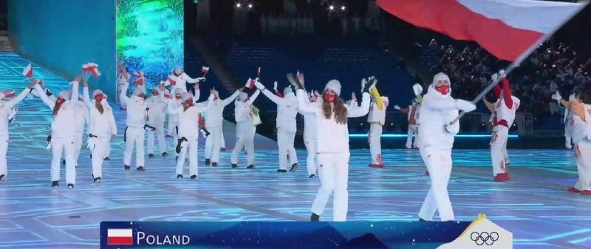 Reprezentacja Polski na otwarciu XXIV Igrzysk Olimpijskich w Pekinie 2022