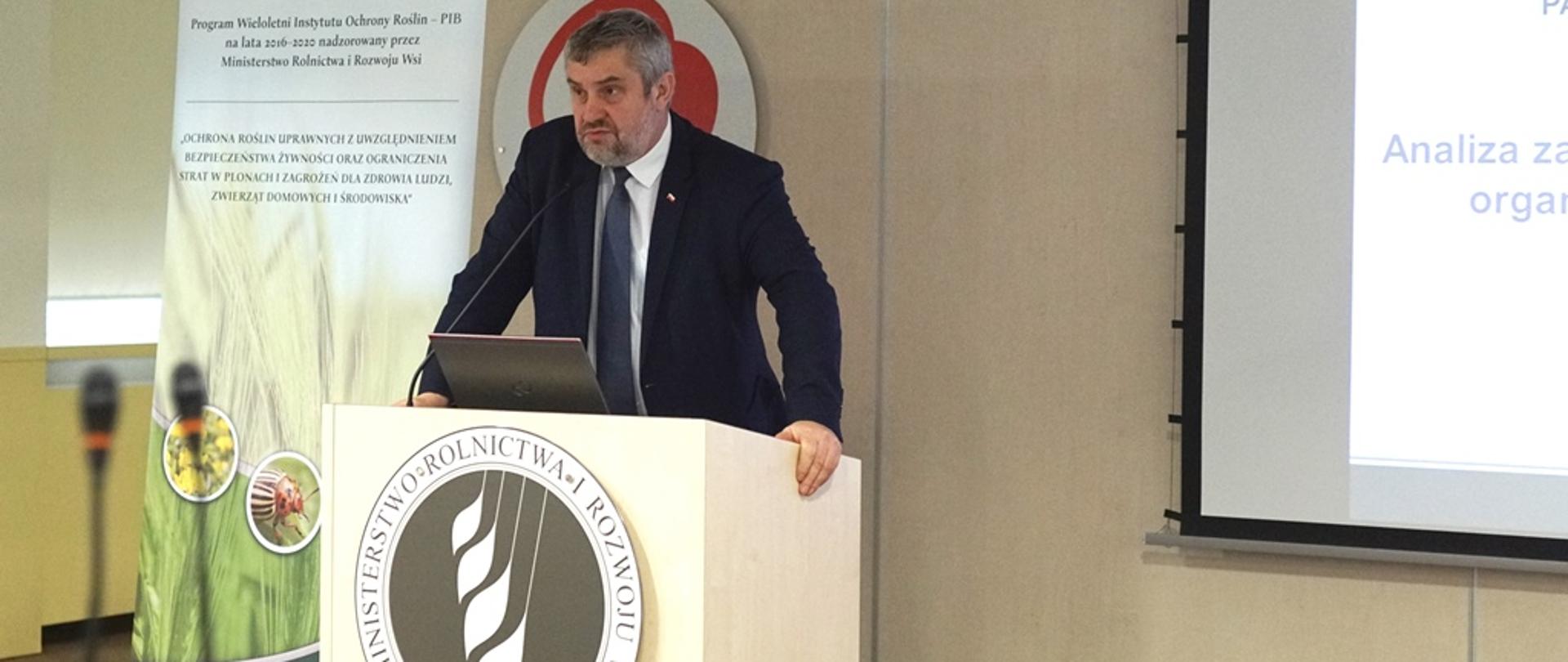 Min. J.K Ardanowski podczas wystapienia na konferencji