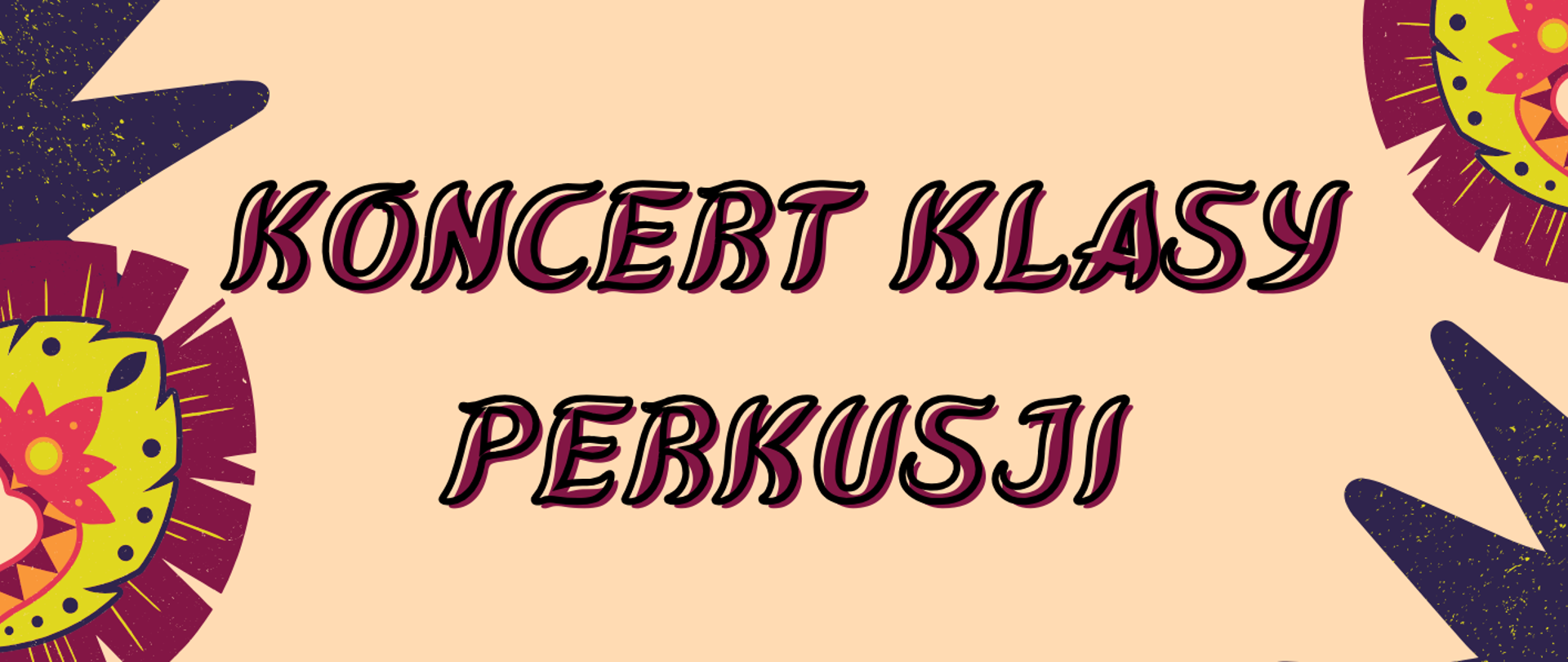 Plakat na jasnoróżowym tle z fioletowymi napisami. Wokół napisów różnokolorowe maski afrykańskie.