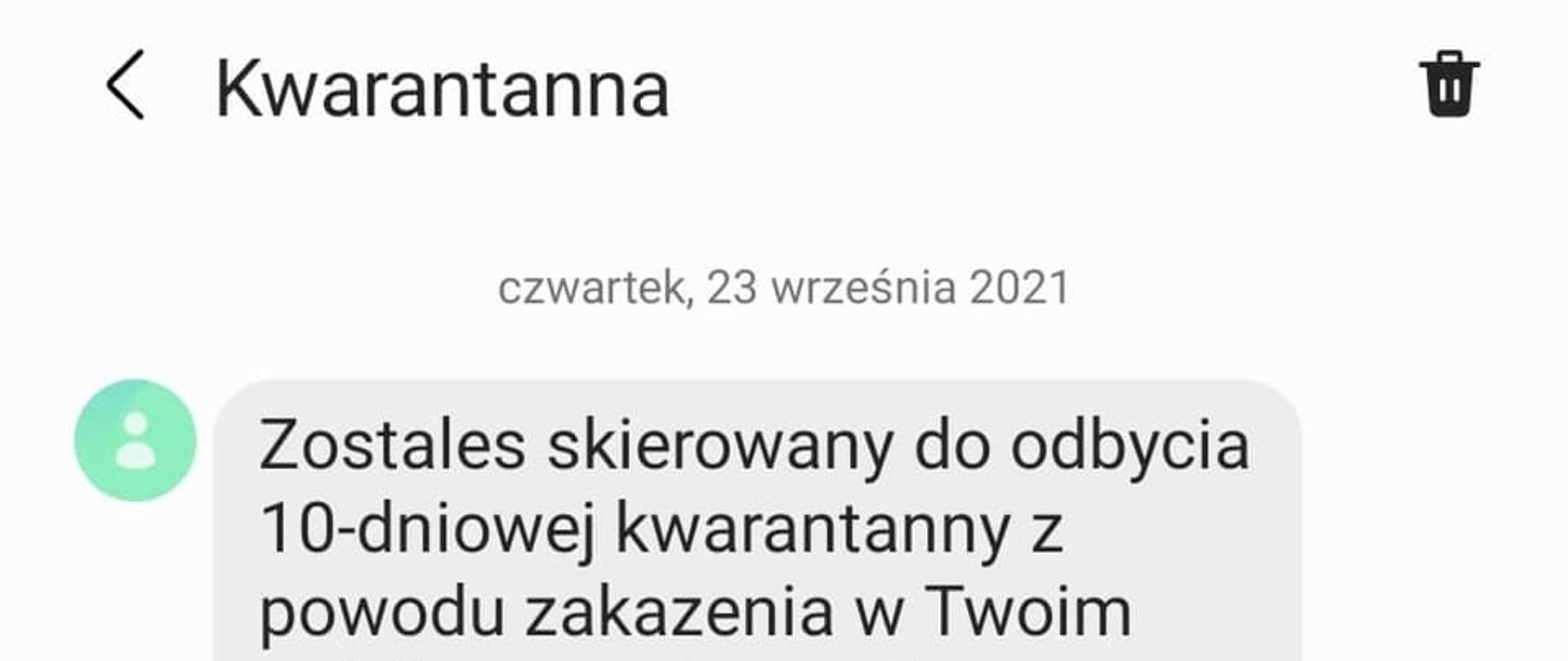 sms kwarantanna, nie klikaj w link