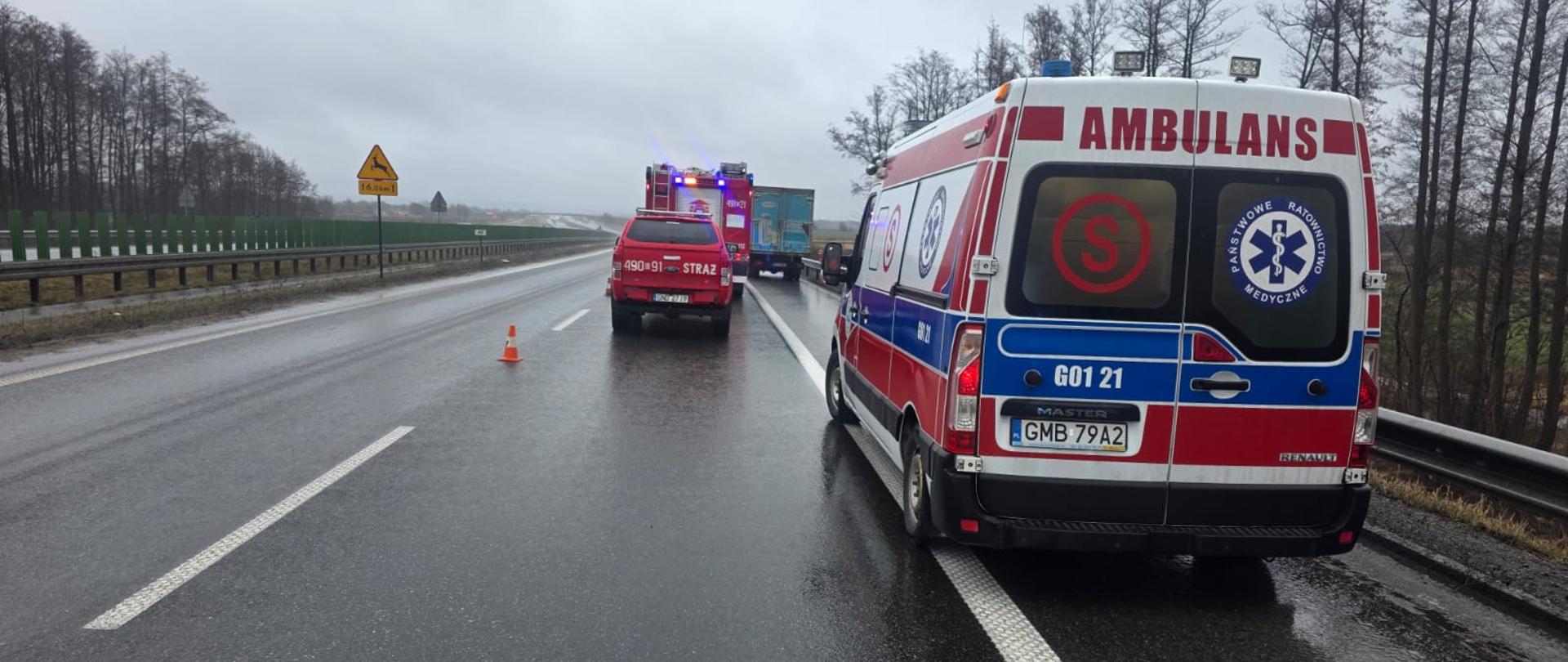 Potrącenie pieszego na drodze S7