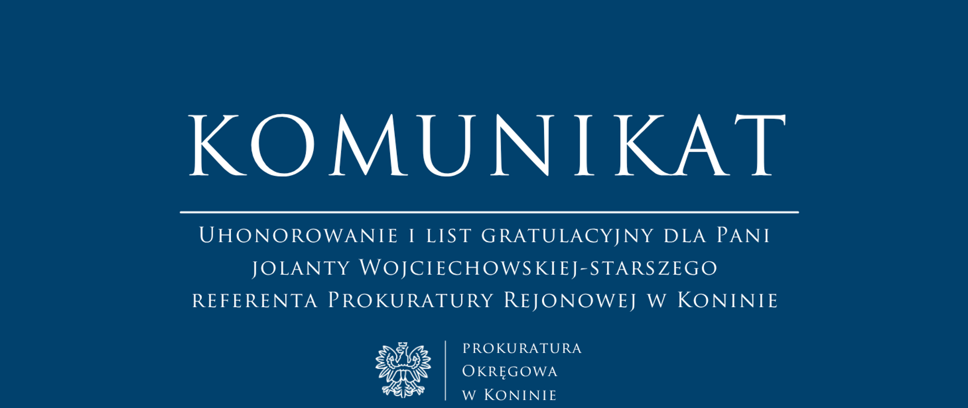 UHONOROWANIE I LIST GRATULACYJNY komunikat