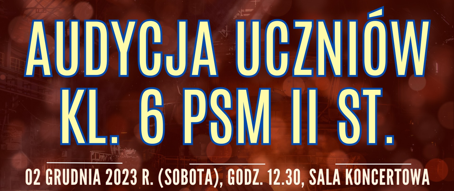 ciemne tło z elementami czerwieni i czerni oraz informacja o wydarzeniu