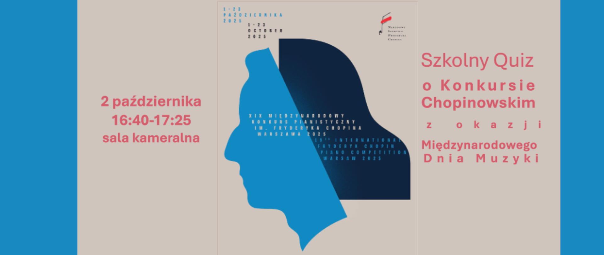 baner na niebieskim tle, na środku opis wydarzenia