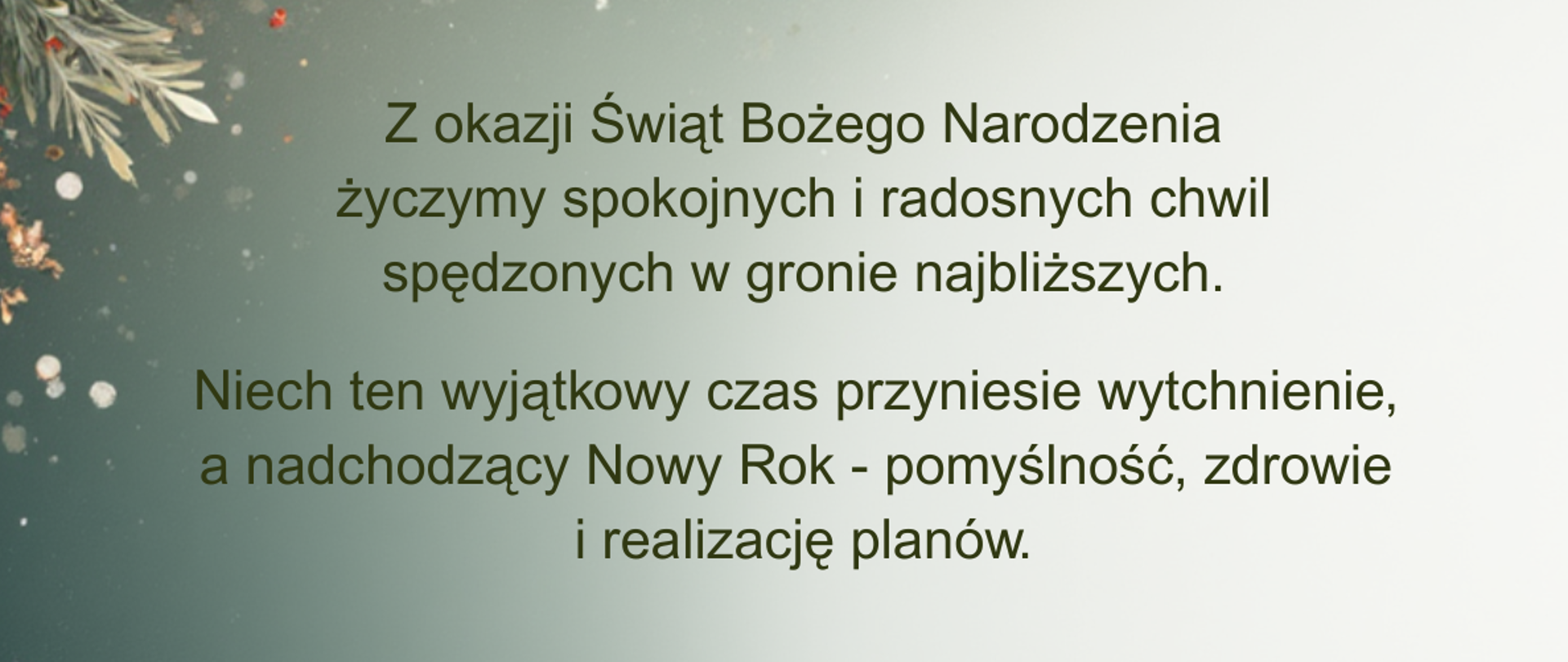 Kartka z życzeniami na grudzień 2025