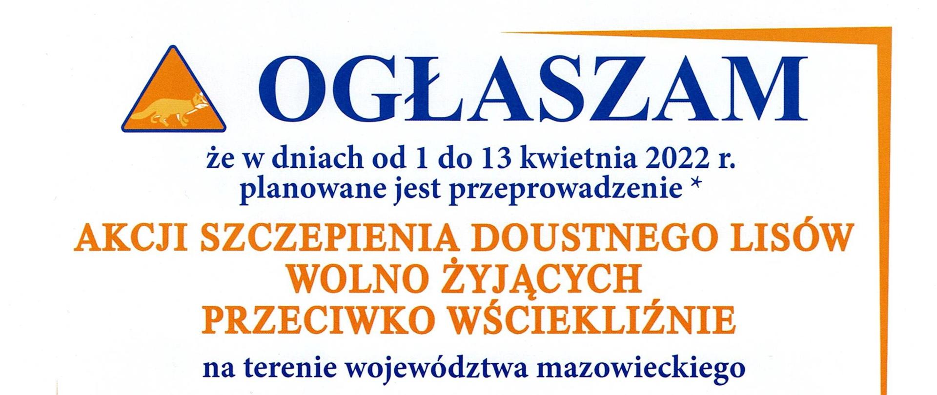 Komunikat Mazowieckiego Wojewódzkiego Lekarza Weterynarii
