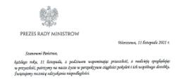 List Prezesa Rady Ministrów