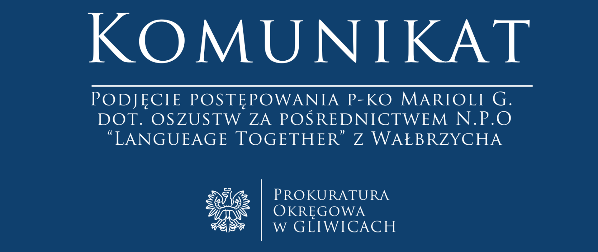 Podjęcie postępowania p-ko Marioli G.