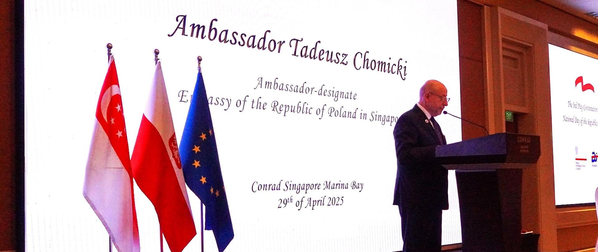 Święto Kontytucji 3 Maja 2025 - oficjalne przemówienie Ambasadora RP w Singapurze, Tadeusza Chomickiego.