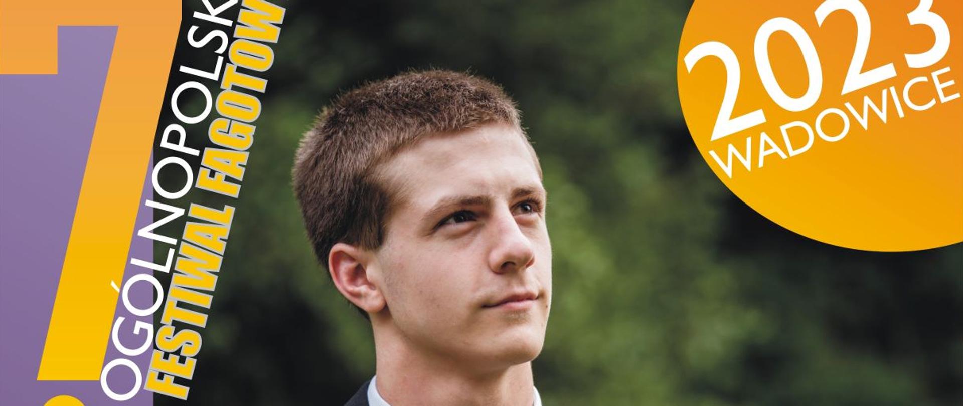 Koncert Jappe Dendievel - fagot w ramach 7 Ogólnopolskiego Festiwalu Fagotowego 2023 w Wadowicach. Plakat na tle w barwach żółci i zieleni, na plakacie osoba z fagotem. Wypisane osoby, które będą grały razem z fagocistą. Informacja o koncercie w dniu 13.01.2023 r. w Sali Koncertowej Państwowej Szkoły Muzycznej I i II stopnia w Wadowicach. Wstęp wolny. Organizatorzy: Centrum Edukacji Artystycznej, PSM Wadowice, Per La Musica, Gmina Wadowice, Gmina Spytkowice.