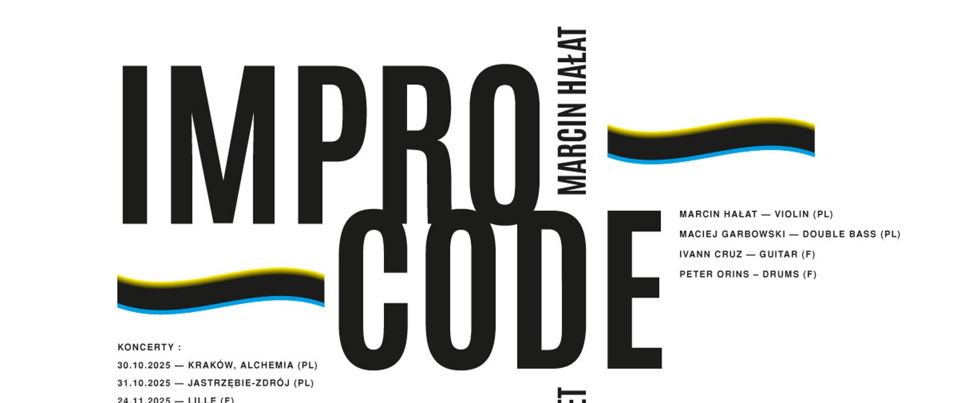 Plakat informujący o Koncercie IMPROCODE, który odbędzie się 31.10.2025 w Jastrzębiu-Zdroju 