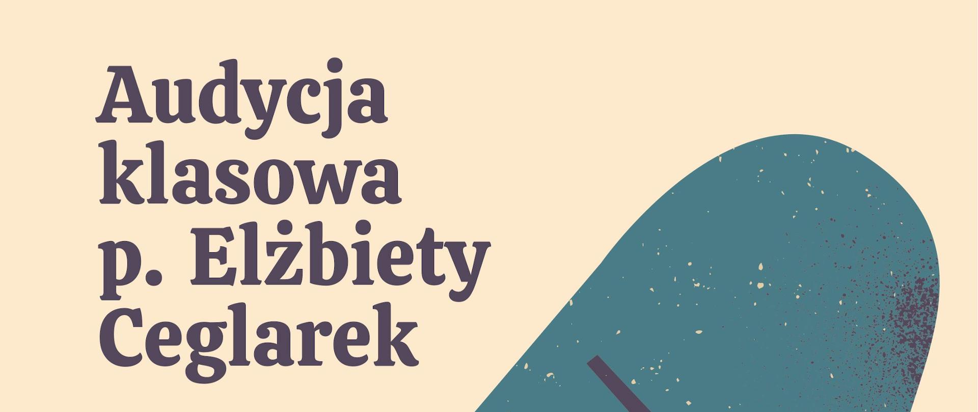 w centralnej części niebieski fortepian, całość na jasnym tle