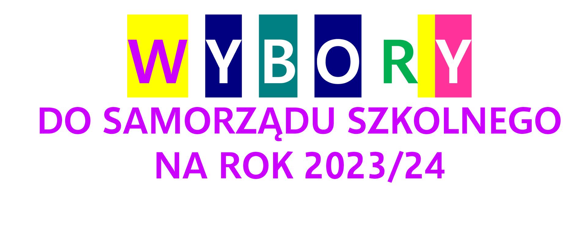 Plakat na białym tle informujący o wyborach do Samorządu Uczniowskiego, które odbędą się w dniu 19.09.2023 roku w godzinach 16:30-17:00