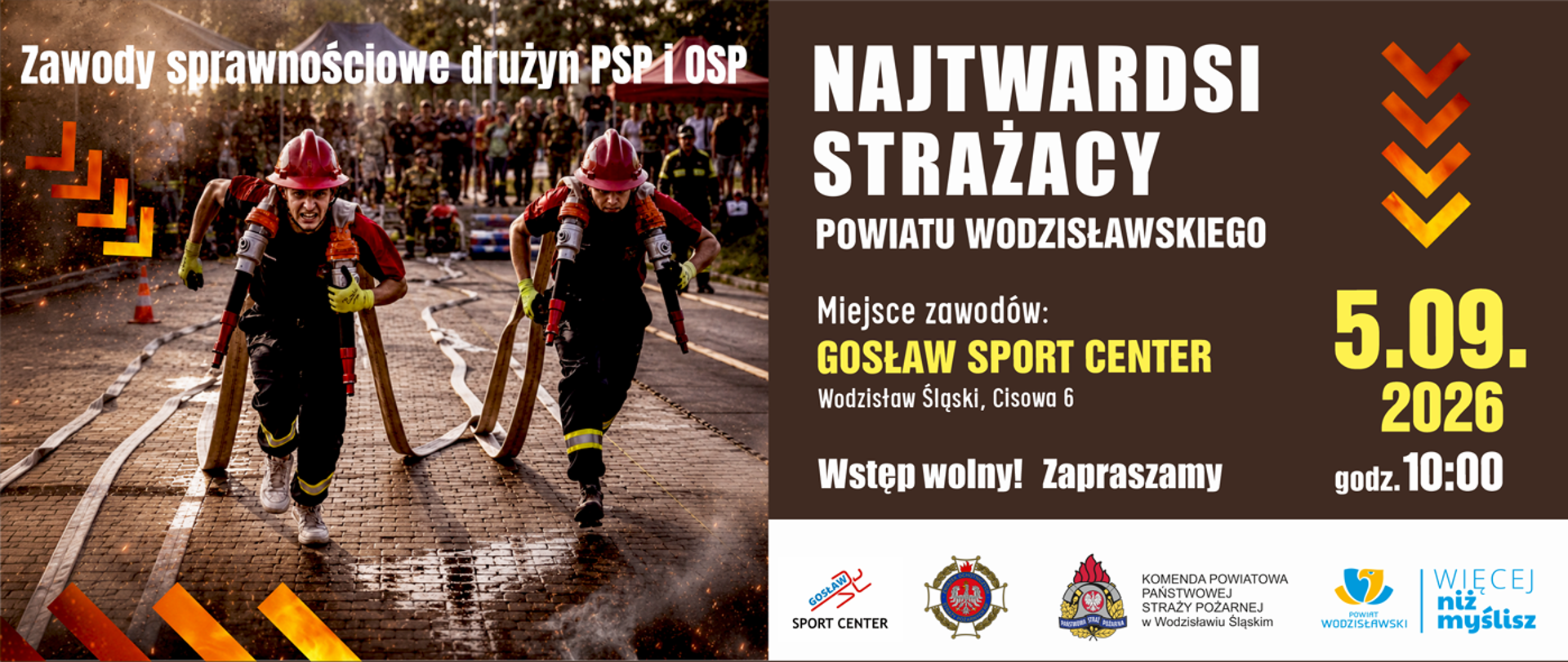 Baner reklamujący zawody "Najtwardsi Strażacy Powiatu Wodzisławskiego"