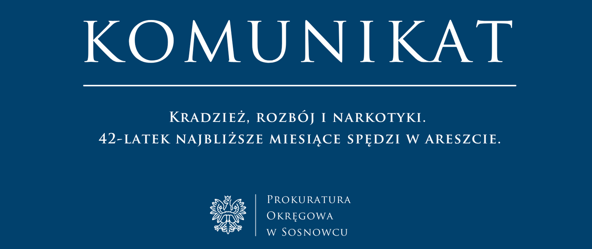 Kradzież, rozbój i narkotyki. 42-latek najbliższe miesiące spędzi w areszcie.