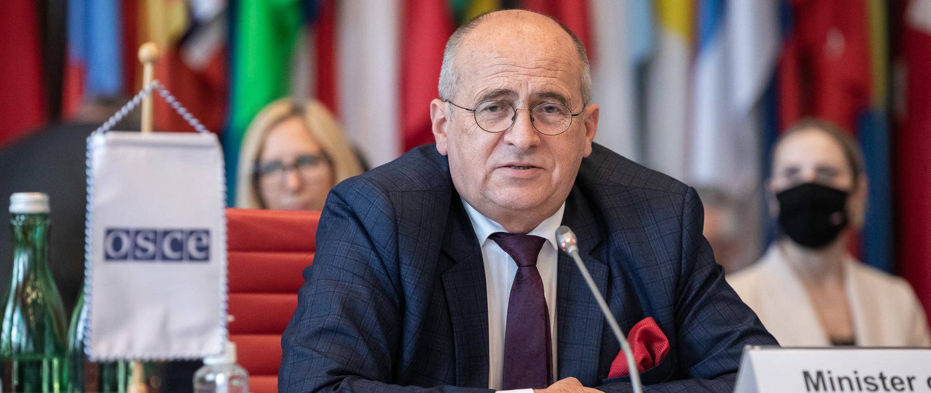 2021.07.15 Wieden , Austria . Minister Zbigniew Rau . Spotkanie OSCE / OBWE we Wieden .Fot. Tymon Markowski / MSZ