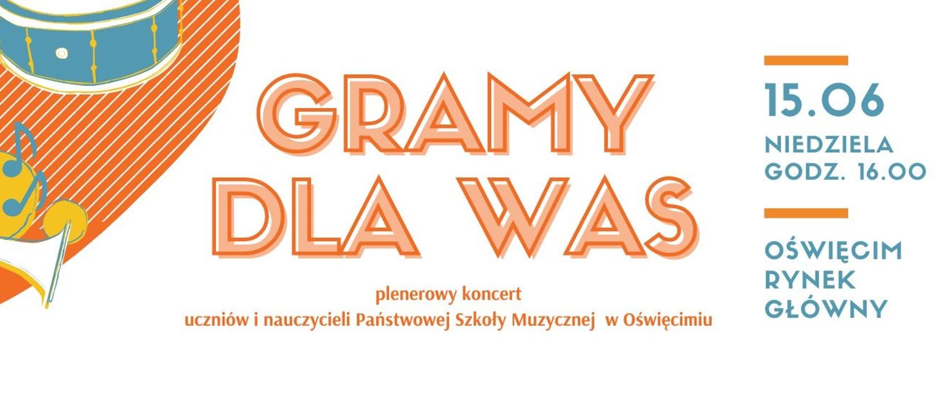 Zaproszenie na koncert 15 czerwca 2025 r. o 16:00 na Oświęcimskim Rynku Głównym.