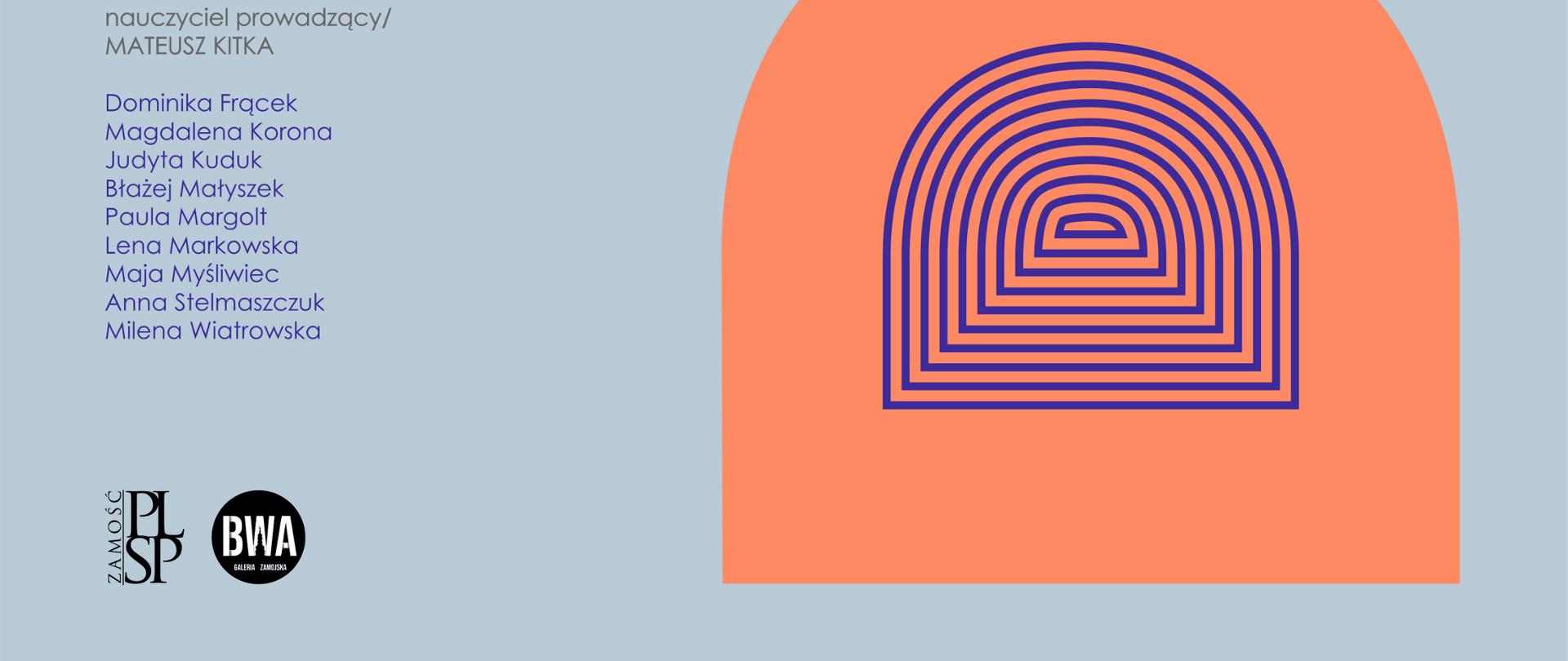 plakat, na szarym tle kolorowe napisy