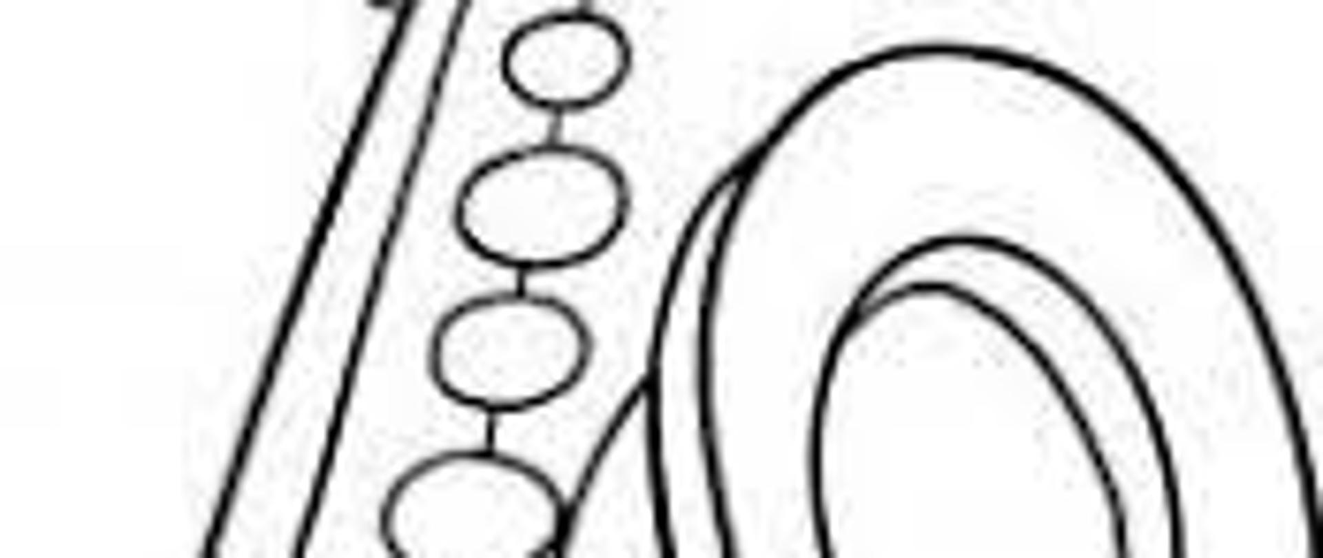 grafika przedstawiająca saksofon na białym tle 