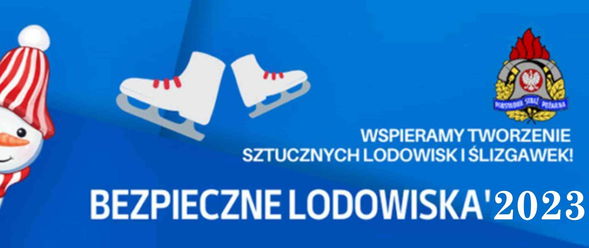 Plakat promujący akcję bezpieczne lodowiska