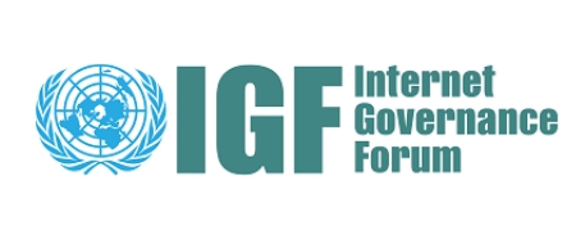 Zdjęcie przedstawia logotyp ONZ z napisem IGF - Internet Governance Forum