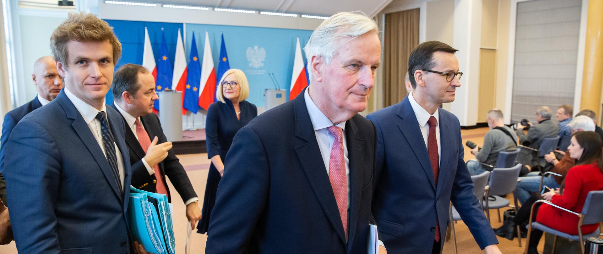 Spotkanie wiceministra spraw zagranicznych Konrada Szymańskiego z głównym negocjatorem Komisji Europejskiej ds. brexitu Michelem Barnierem