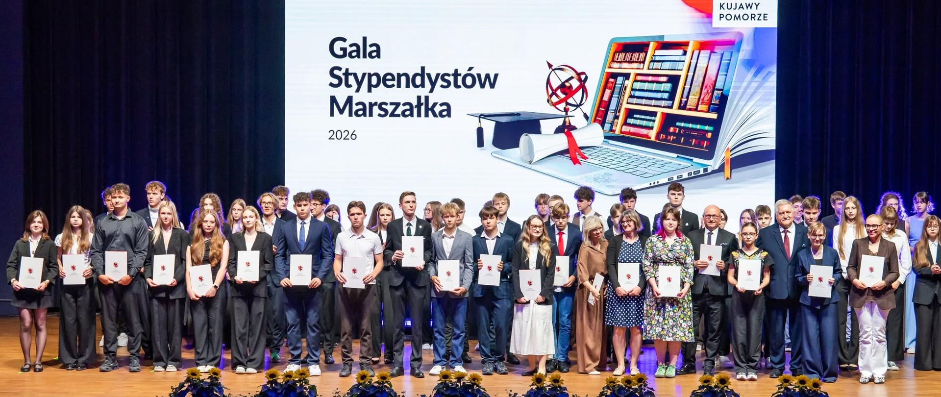 Gala stypendystów marszałka województwa kujawsko pomorskiego.
