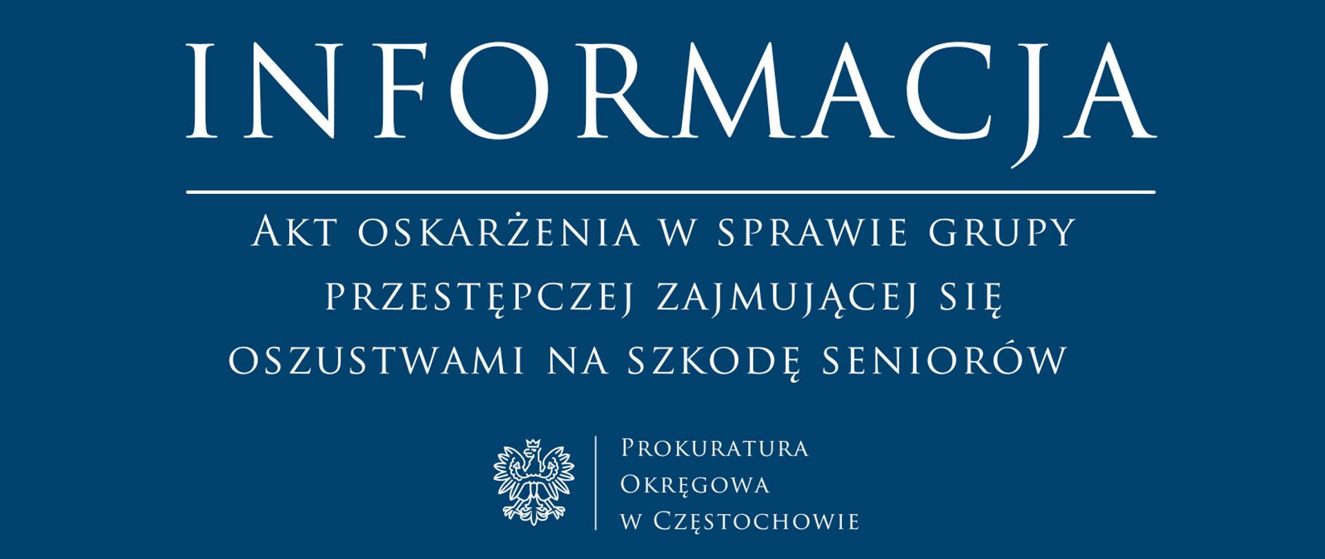 Akt oskarżenia w sprawie grupy przestępczej zajmującej się oszustwami na szkodę seniorów 