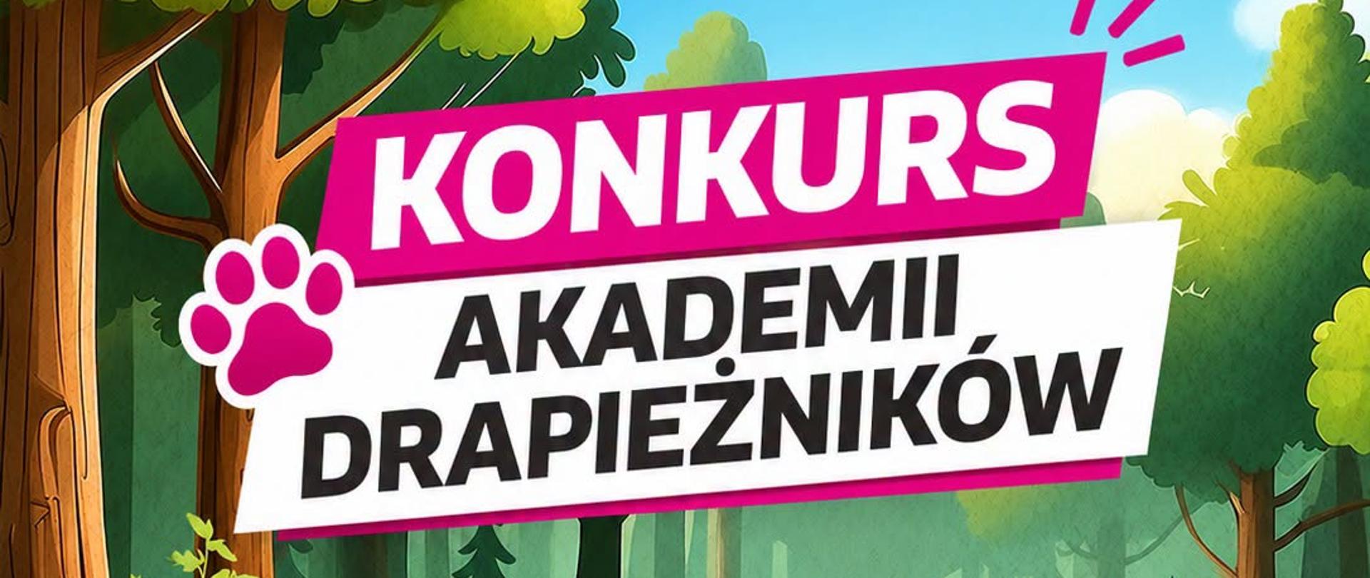 Grafika promująca konkurs Akademii Drapieżników 