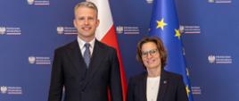 Wiceminister Arkadiusz Marchewka spotkał się z Panią Jessika Roswall, Komisarz UE ds. Środowiska, Odporności Wodnej i Konkurencyjnej Gospodarki Obiegu Zamkniętego.