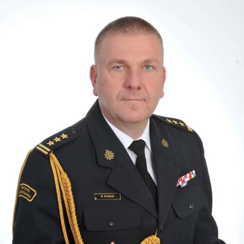 Komendant Powiatowy PSP w Siemiatyczach st. bryg. Piotr Rybak