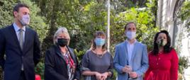 Ambasador Aleksandra Piątkowska , konsul Michał Świetlik, Krystyna Wardyga, Mauricio Holc i dyrektor Casa de Misiones Miriam Duran
