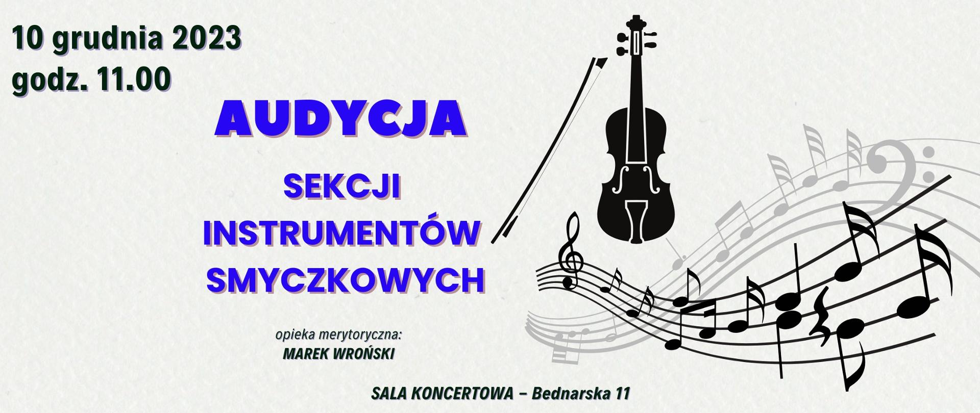 Afisz - 10.12.2023 - Audycja Sekcji Instrumentów Smyczkowych