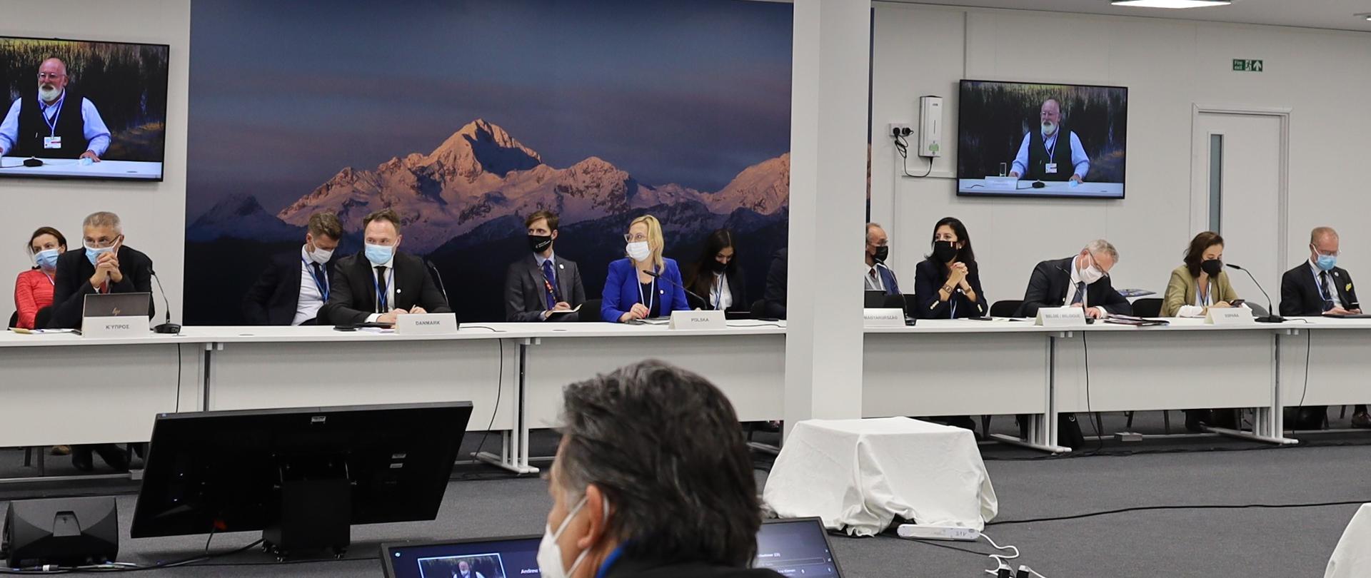 Minister Anna Moskwa podczas unijnej koordynacji ministerialnej na COP26