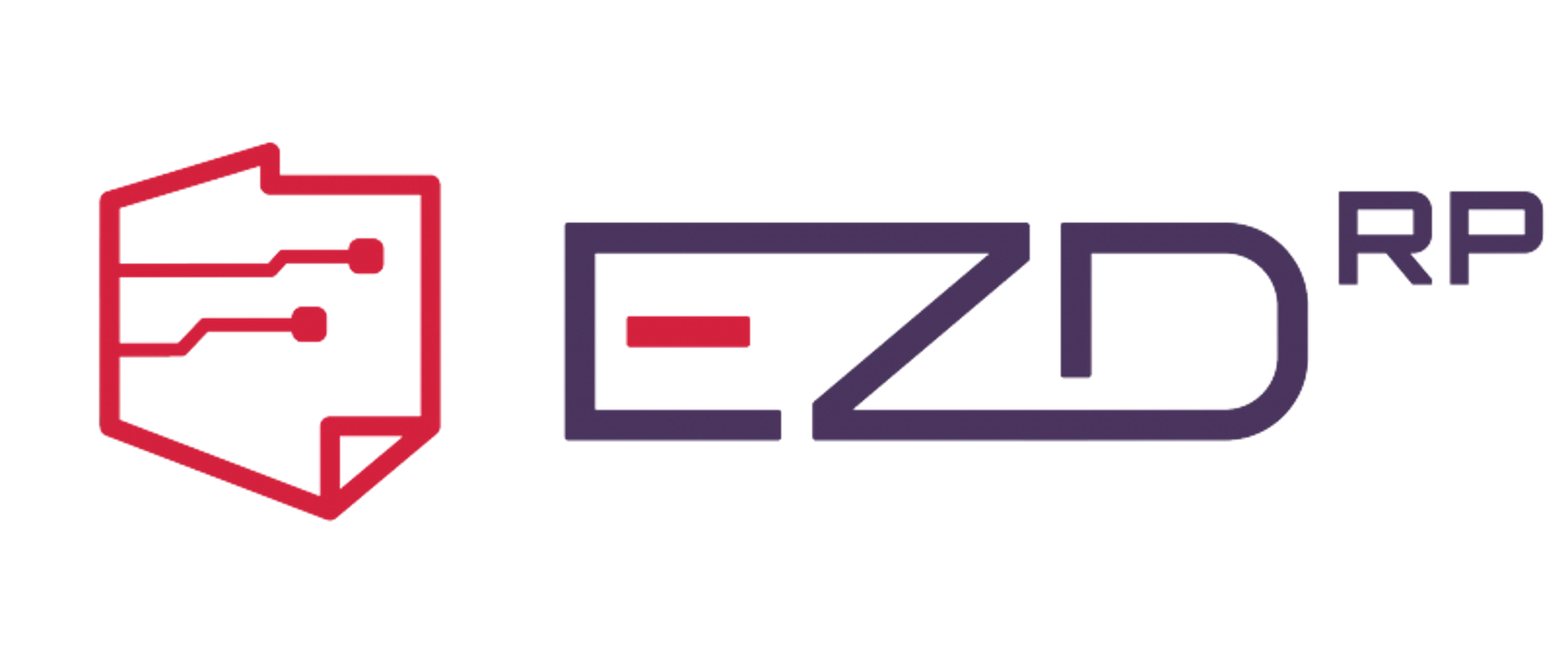 Logo EZD RP; po lewej stronie czerwony symbol dokumentu z liniami i kwadratami, po prawej fioletowy napis „EZD RP” z czerwonym akcentem w literze „E”.