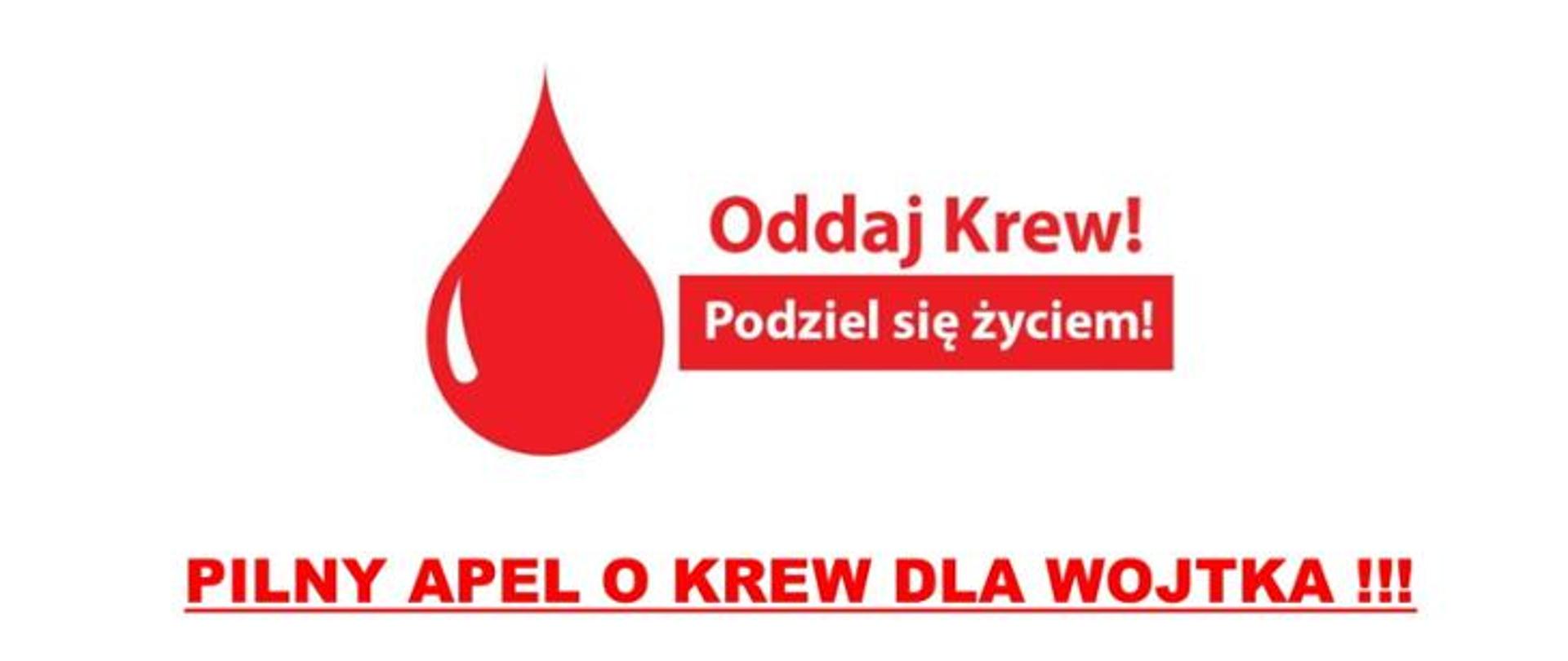 Pilny apel o krew dla Wojtka - Oddaj Krew, podziel się życiem!