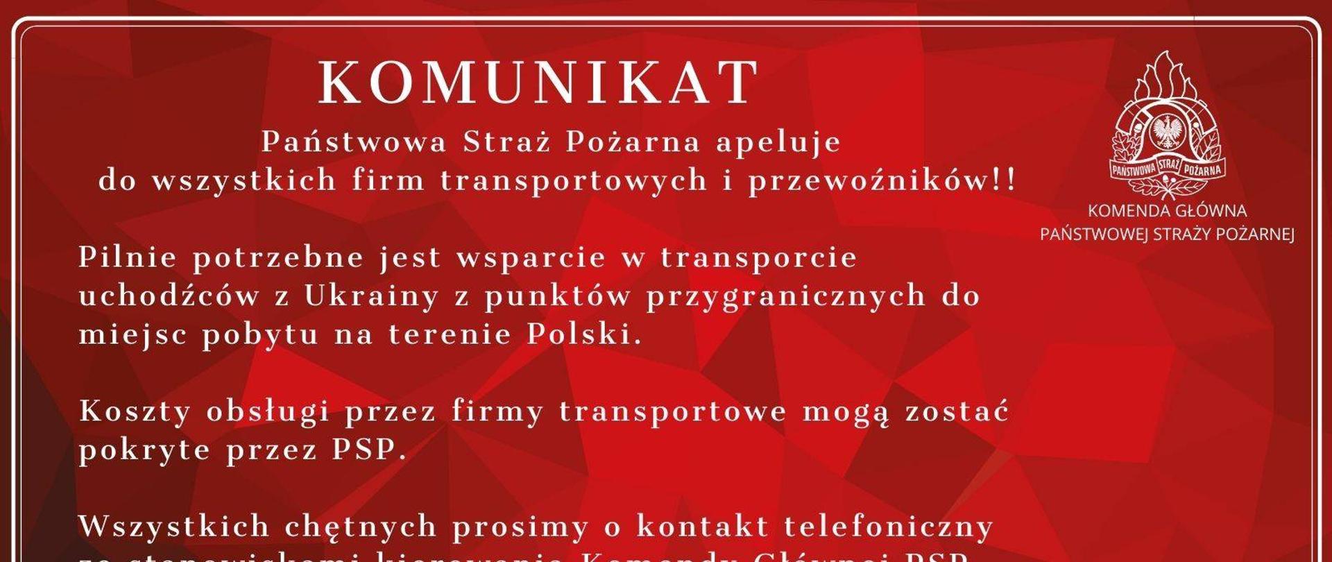 Pomoc transportowa - Ukraina