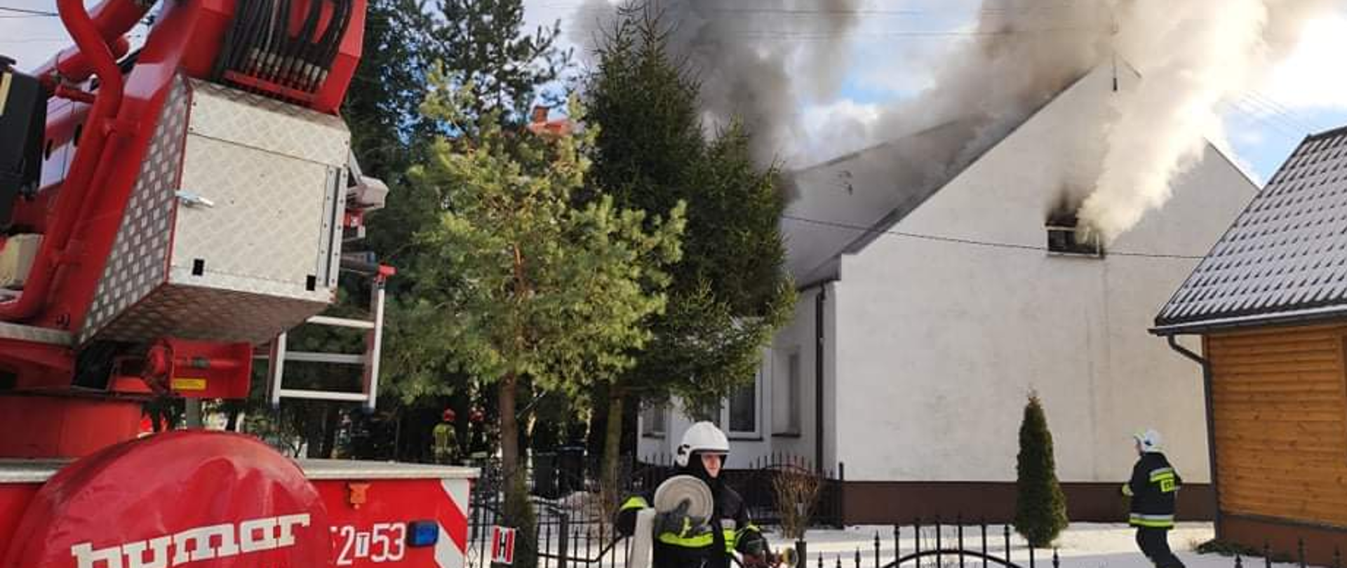 Pożar budynku jednorodzinnego w Kunowie