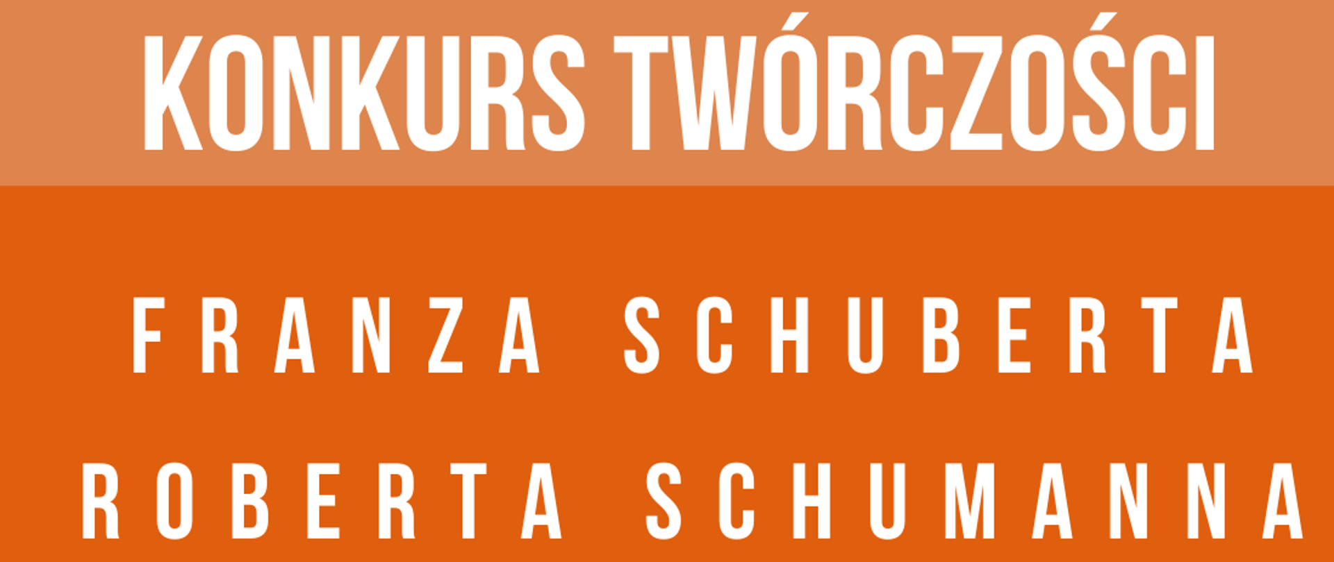 w centralnej części znajdują się fotografie przedstawiające dwóch kompozytorów: Franza Schuberta i Roberta Schumanna, w prawym górnym rogu logo szkoły, w dolnej części informacja o terminie oraz miejscu wydarzenia, całość zachowana w niebieskiej tonacji