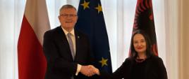 Marcin Bosacki with Albania’s Chief Negotiator with the European Union Majlinda Dhuka.