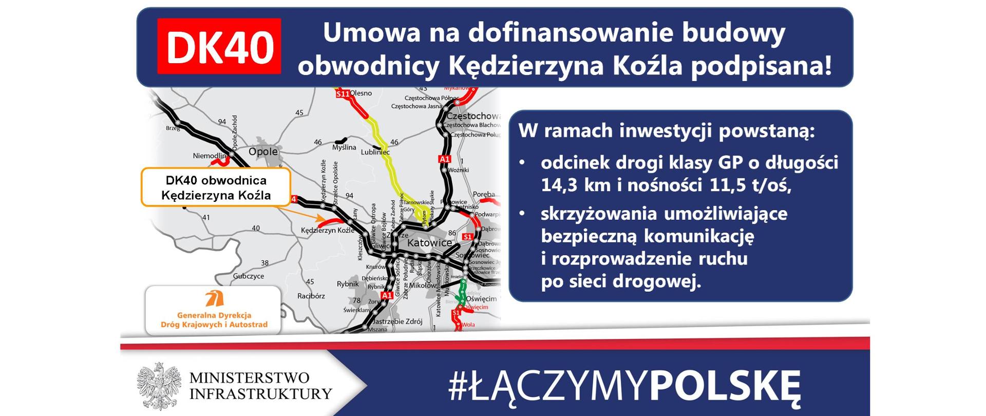 Budowa obwodnicy Kędzierzyna-Koźla z dofinansowaniem z UE - infografika